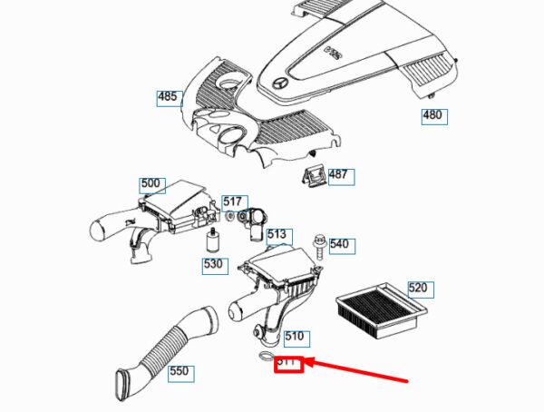 NEW MERCEDES-BENZ S W222 AIR CLEANER ASSEMBLY SEAL A2750940180 ORIGINAL - Image 4