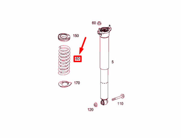 NEW MERCEDES-BENZ GLK X204 REAR COIL SPRING A2043246504 ORIGINAL - Image 4