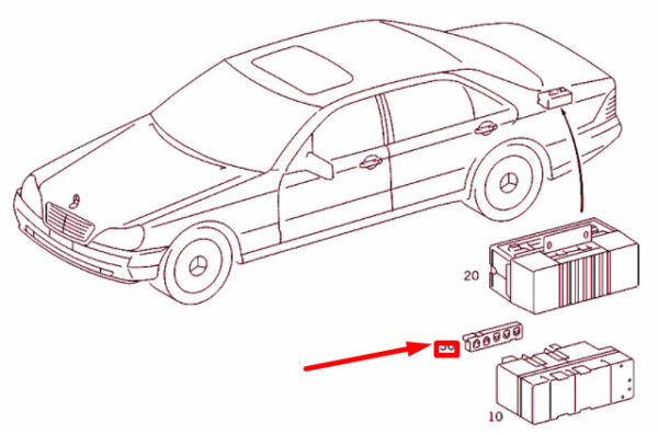 NEW MERCEDES-BENZ S W220 VACUUM PUMP CONNECTOR A2208000077 ORIGINAL - Image 4