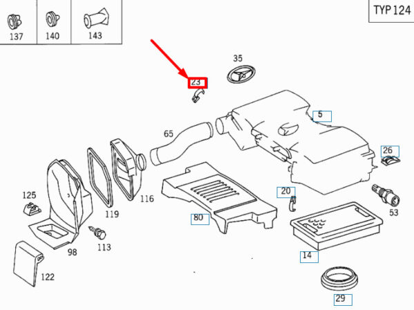 NEW MERCEDES-BENZ SL R129 AIR CLEANER FASTENER A0000943855 ORIGINAL - Image 4