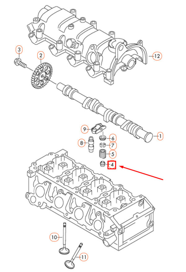 NEW AUDI A1 MK1 ENGINE 6MM VALVE STEM SEAL 036109675A ORIGINAL - Image 4