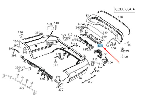 NEW MB E W212 REAR BUMPER SWITCHING MODULE BRACKET A2128050114 ORIGINAL - Image 4