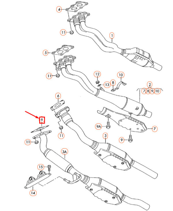 NEW VOLKSWAGEN BEETLE 9C EXHAUST PIPER GASKET SEAL 1J0253115L ORIGINAL - Image 4