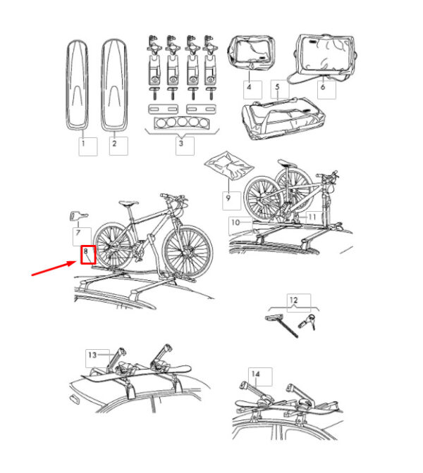 NEW AUDI Q5 FY BICYCLE CARRIER 80A071128 ORIGINAL - Image 4