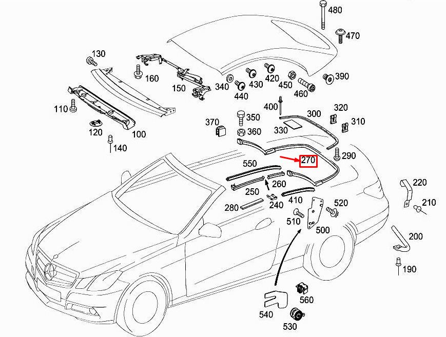 NEW MERCEDES-BENZ E CABRIO A207 REAR ROOF SEALING A2097700098 ORIGINAL 4 NEW MERCEDES-BENZ E CABRIO A207 REAR ROOF SEALING A2097700098 ORIGINAL - Image 4