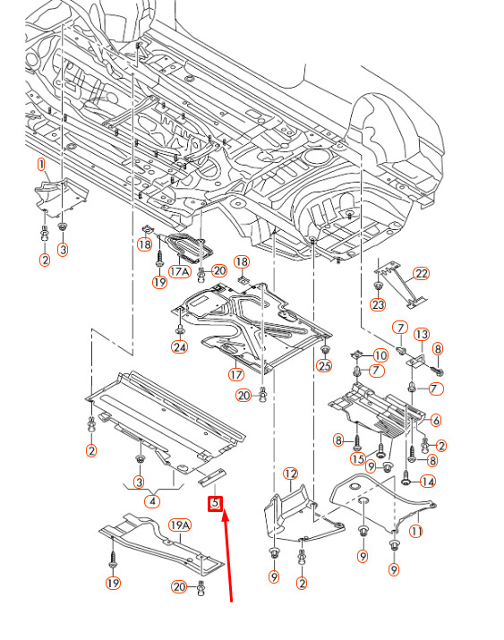 NEW AUDI A4 B8 RIGHT UNDERBODY HEEL PLATE SPOILER TRIM 8K0825212B ORIGINAL 4 NEW AUDI A4 B8 RIGHT UNDERBODY HEEL PLATE SPOILER TRIM 8K0825212B ORIGINAL - Image 4