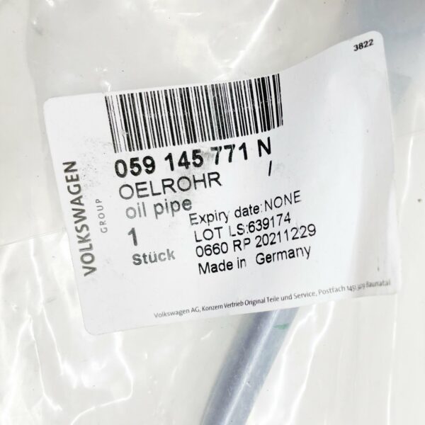 NEW AUDI A4 B7 TURBOCHARGER FEED OIL PIPE 059145771N - Image 6
