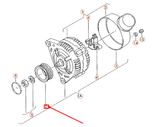 NEW AUDI A4 B7 ALTERNATOR POLY V-BELT PULLEY 079903119C ORIGINAL - Image 4