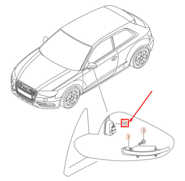 NEW AUDI A3 8V RIGHT MIRROR LANE DEPARTURE WARNING SENSOR LHD 8V1949146 ORIGINAL - Image 4