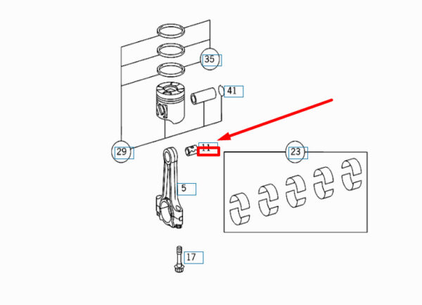 NEW MERCEDES-BENZ ML W163 CONNECTING ROD BUSH A6110380050 ORIGINAL - Image 4