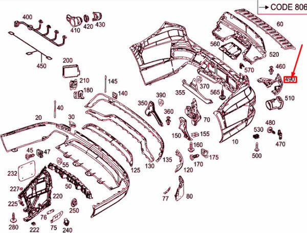 NEW MERCEDES-BENZ GLS X166 REAR BUMPER LEFT BRACKET A1668852714 ORIGINAL - Image 4