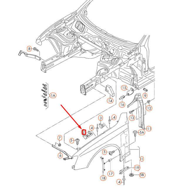 NEW AUDI A4 B8 FRONT RIGHT FENDER BRACKET 8K0821468B ORIGINAL 4 NEW AUDI A4 B8 FRONT RIGHT FENDER BRACKET 8K0821468B ORIGINAL - Image 4