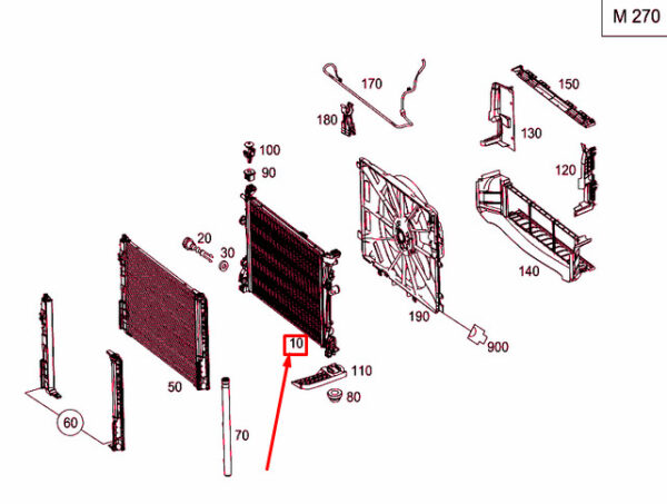 NEW MERCEDES-BENZ GLA X156 WATER COOLER RADIATOR A2465001303 ORIGINAL - Image 4