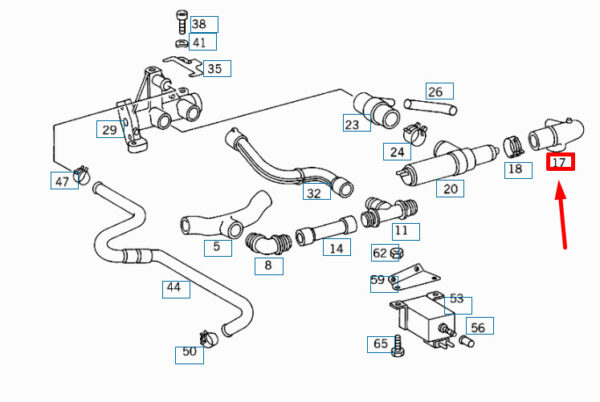 NEW MERCEDES-BENZ E W210 AIR DUCT TO IDLING ADJUSTER HOSE A1190945182 ORIGINAL - Image 4