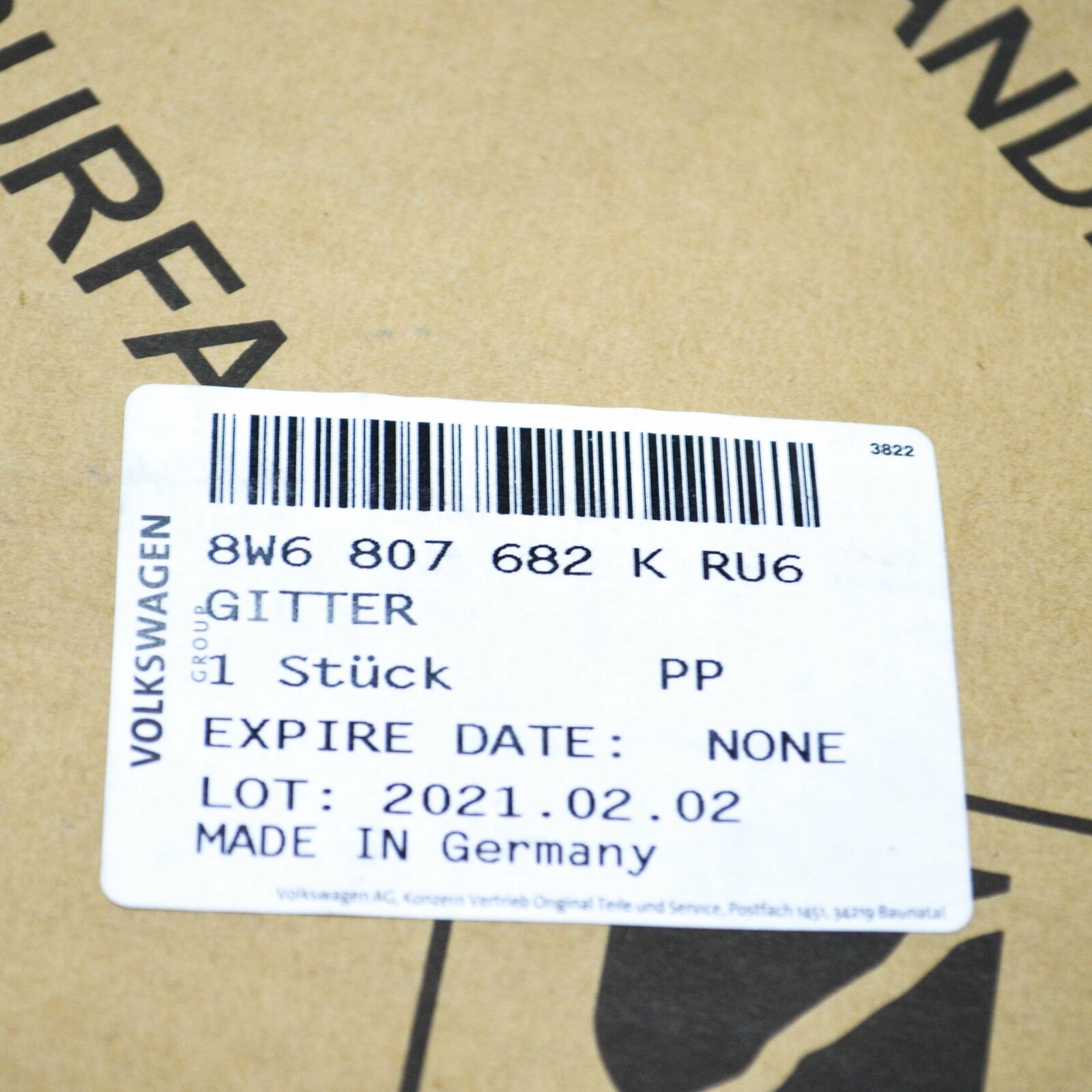 NEW AUDI A5 8W6 FRONT RIGHT AIR GUIDE GRILLE 8W6807682KRU6 7 NEW AUDI A5 8W6 FRONT RIGHT AIR GUIDE GRILLE 8W6807682KRU6 - Image 7