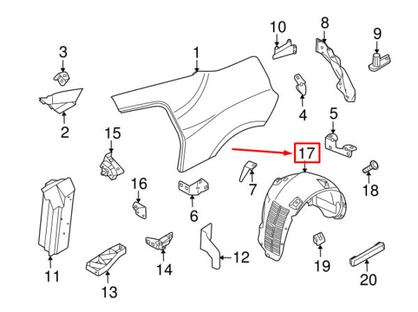 NEW AUDI R8 SPYDER 42 REAR LEFT INNER FENDER LINER 420810171F - Image 7