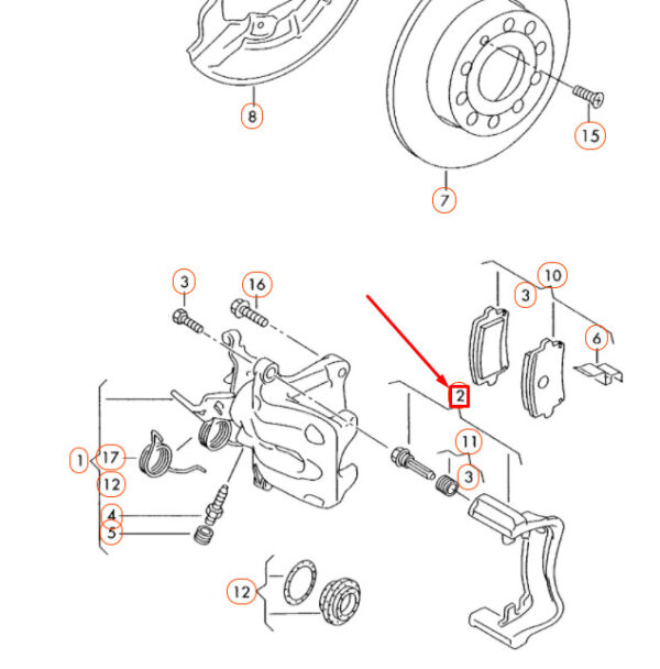 NEW VOLKSWAGEN JETTA A5 REAR BRAKE CALIPER CARRIER 1K0615425S - Image 7