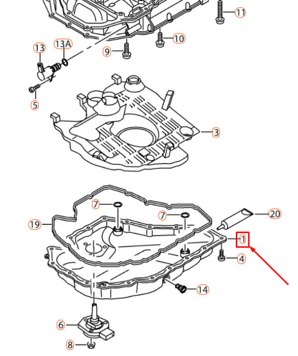 NEW VOLKSWAGEN BEETLE A5 OIL SUMP LOWER PART 06J103600AM ORIGINAL - Image 5