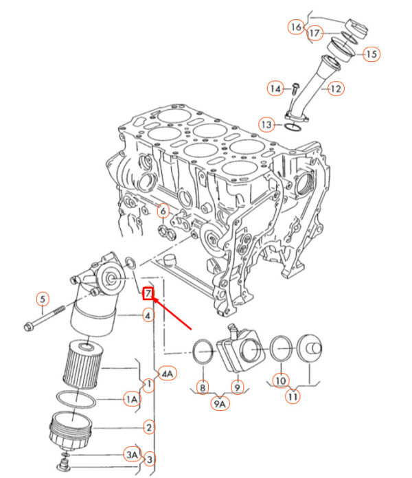 NEW AUDI A3 8P OIL FILTER HOUSING GASKET SEAL 066115111A ORIGINAL - Image 5