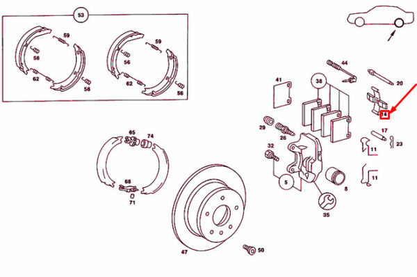 NEW MB E W124 REAR BRAKE PAD ANTI-RATTLE SPRING A0004213391 ORIGINAL - Image 5