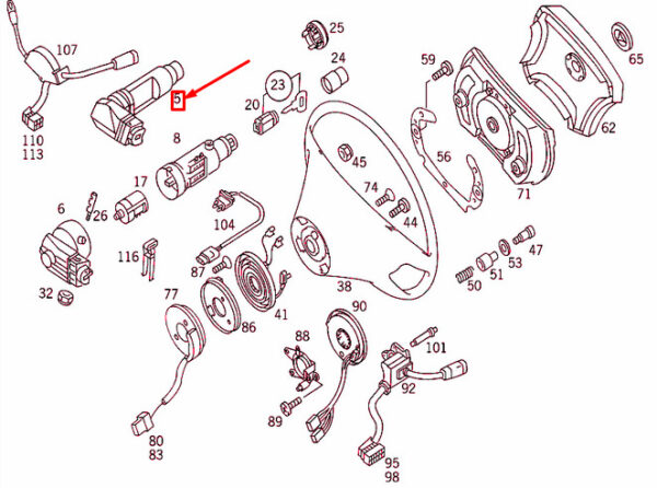 NEW MERCEDES-BENZ S W140 STEERING LOCK A1404600904 ORIGINAL - Image 5