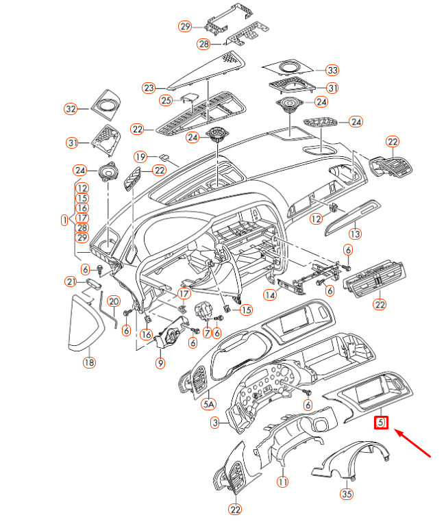 NEW AUDI A4 B8 INSTRUMENT PANEL CENTER TRIM LHD 8K1857186HR66 7 NEW AUDI A4 B8 INSTRUMENT PANEL CENTER TRIM LHD 8K1857186HR66 - Image 7