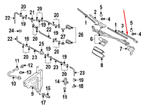 NEW AUDI Q7 4L FRONT WINDOW LEFT WIPER ARM LHD 4L1955407A1P9 2014 - Image 7
