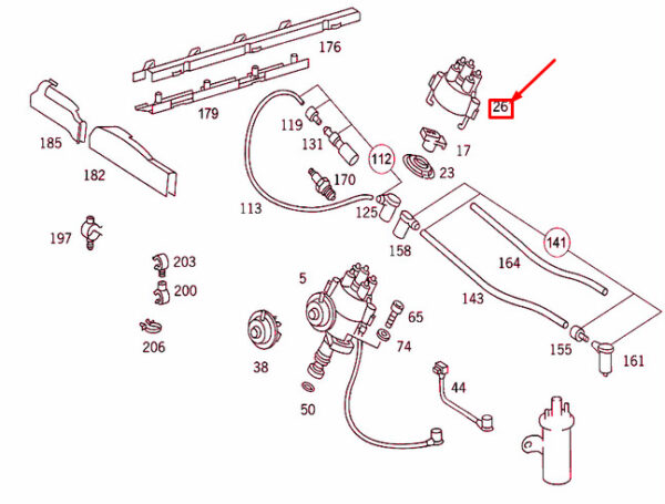 NEW MERCEDES-BENZ 190 W201 DISTRIBUTOR CAP A0001584902 ORIGINAL - Image 5
