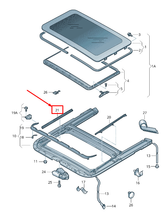 NEW AUDI A5 8T RIGHT SUNROOF OPENING TRIM 8D9877782A01C 8D9877782A 01C ORIGINAL 5 NEW AUDI A5 8T RIGHT SUNROOF OPENING TRIM 8D9877782A01C 8D9877782A 01C ORIGINAL - Image 5