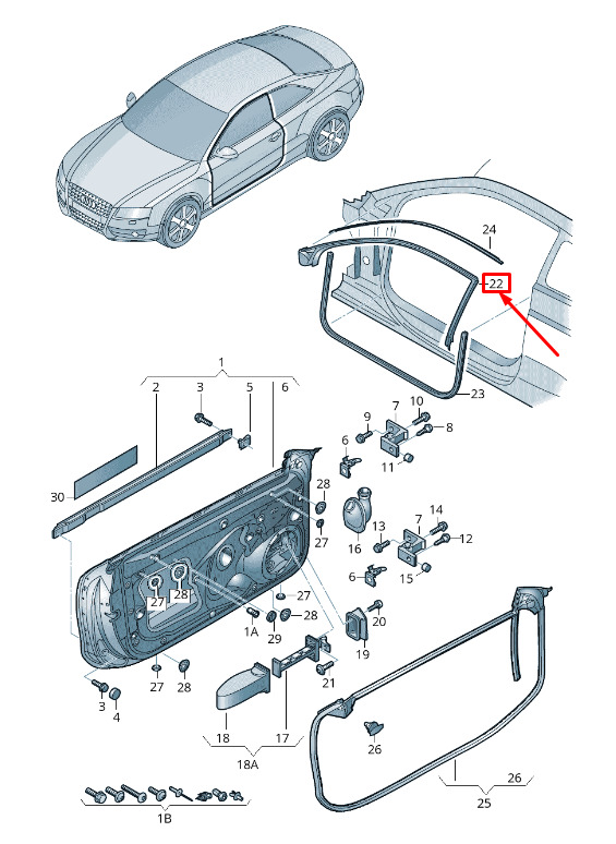 NEW AUDI A5 SPORTBACK 8T FRONT RIGHT INNER DOOR SEAL RUBBER 8T0845354E ORIGINAL 5 NEW AUDI A5 SPORTBACK 8T FRONT RIGHT INNER DOOR SEAL RUBBER 8T0845354E ORIGINAL - Image 5