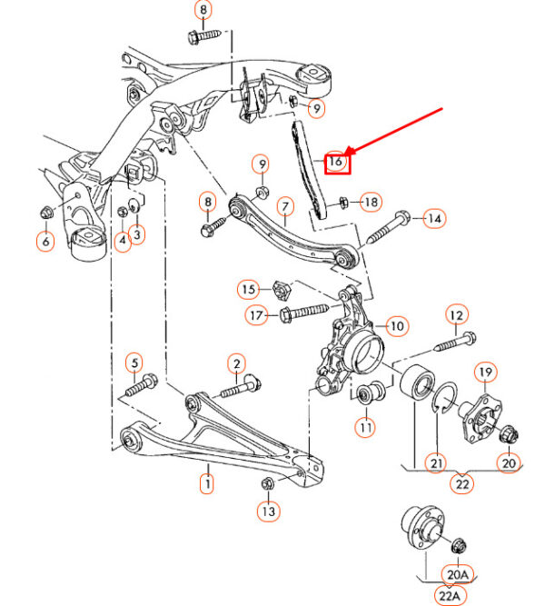 NEW AUDI Q7 4L REAR RIGHT UPPER WISHBONE CONTROL ARM 7L0505398 ORIGINAL - Image 5