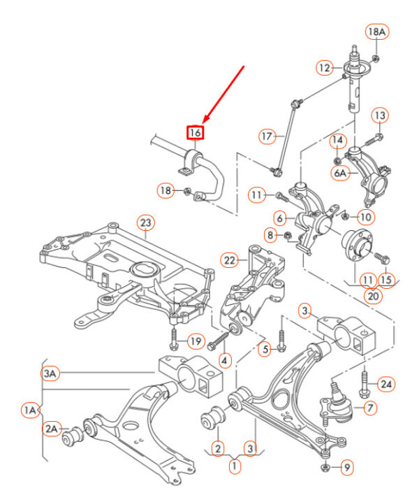NEW VOLKSWAGEN GOLF 5K MK6 FRONT STABILIZER 1K0411303AR ORIGINAL - Image 5