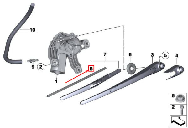 NEW MINI COOPER R56 REAR WIPER BLADE INSERT 2754288 61622754288 ORIGINAL - Image 5