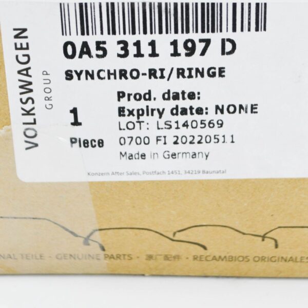 NEW AUDI Q3 F3 3RD GEAR SYNCHRONIZER RINGS SET 0A5311197D - Image 7