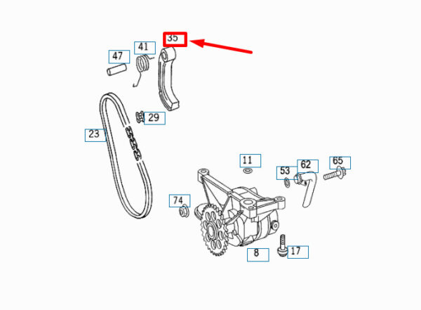 NEW MB SPRINTER W906 OIL PUMP CHAIN TIGHTENER CLAMP BRACKET A1111800071 ORIGINAL - Image 5