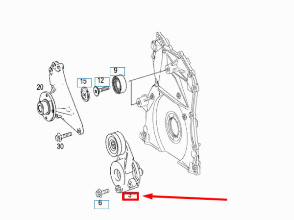 NEW MERCEDES-BENZ ML W164 BELT TENSIONER A6422001470 ORIGINAL - Image 5