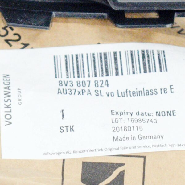 NEW AUDI A3 S3 FRONT BUMPER RIGHT GRILLE TRIM 8V3807824 2017 - Image 7