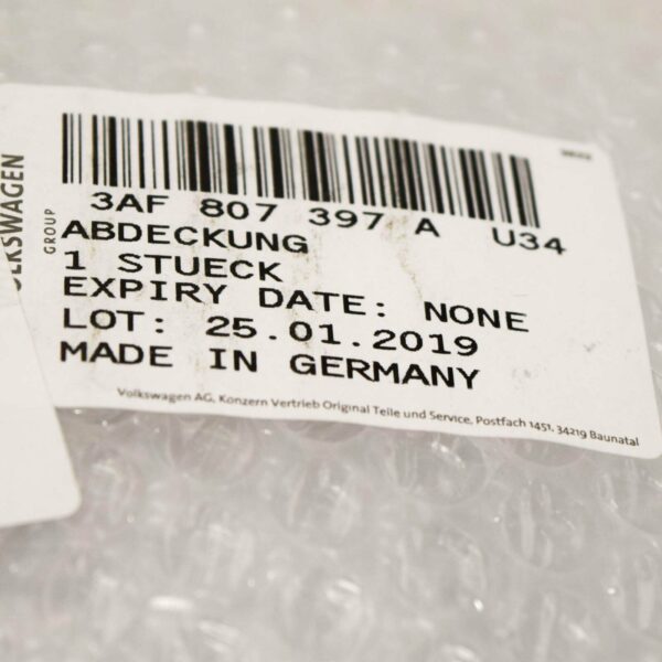 NEW VW PASSAT B7 REAR BUMPER TOW HITCH COVER 3AF807397A U34 - Image 7