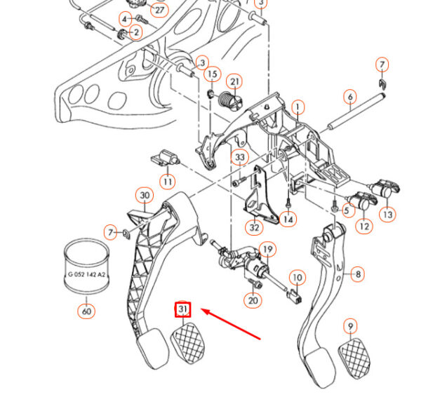 NEW AUDI A4 B7 CLUTCH PEDAL CAP 8E072117301C ORIGINAL - Image 5