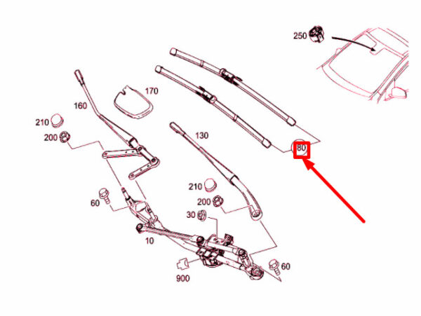 NEW MERCEDES-BENZ B W246 FRONT WIPER BLADE SET RHD A2468201345 ORIGINAL - Image 5