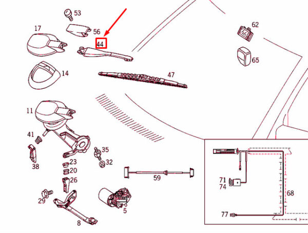 NEW MERCEDES-BENZ E W210 WINDSHIELD WIPER ARM A2108200144 ORIGINAL - Image 5