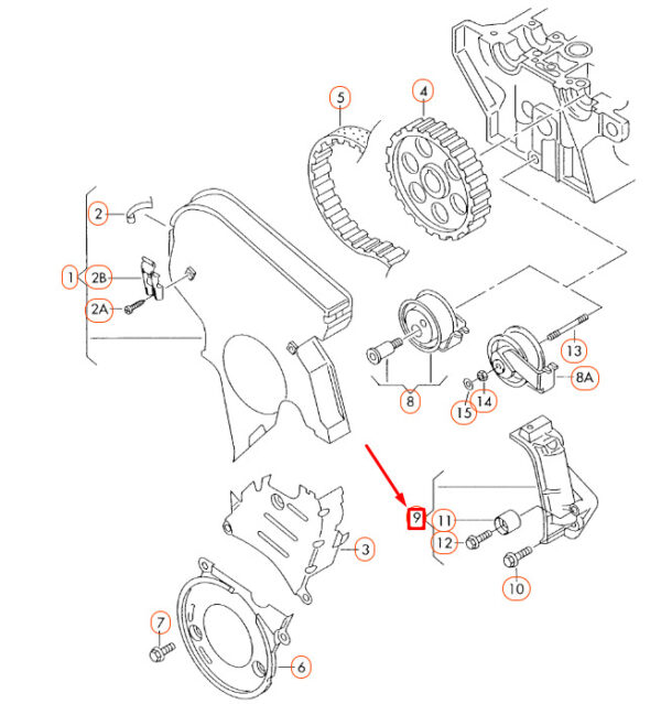 NEW AUDI A4 B7 ENGINE TIMING BELT TENSIONER DAMPER 06B109477A - Image 7