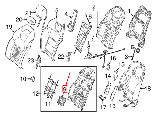 NEW MERCEDES-BENZ SL R231 REAR LEFT SEAT CONTROL MODULE A2219005304 ORIGINAL - Image 5