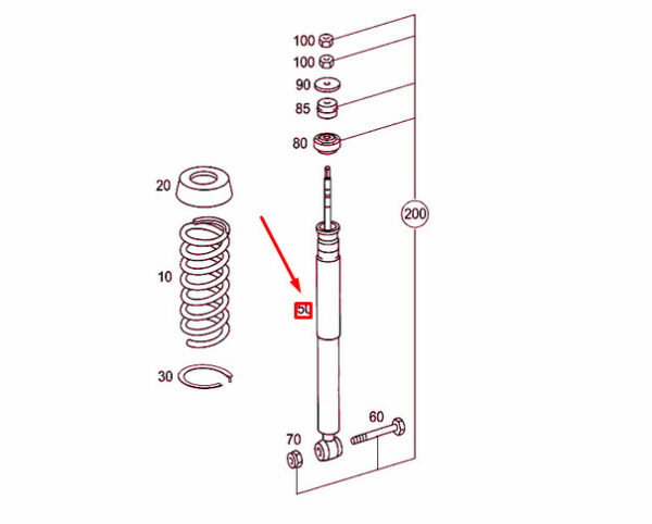 NEW MERCEDES-BENZ C W203 REAR SHOCK ABSORBER A2033263600 ORIGINAL - Image 5