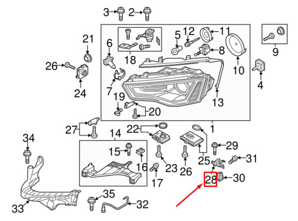 NEW AUDI A4 AVANT B8 FRONT RIGHT HEADLIGHT BRACKET MOUNT 8T0941356A - Image 7