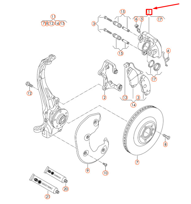 NEW AUDI A4 B8 FRONT RIGHT BRAKE CALIPER HOUSING 8K0615124H ORIGINAL 5 NEW AUDI A4 B8 FRONT RIGHT BRAKE CALIPER HOUSING 8K0615124H ORIGINAL - Image 5