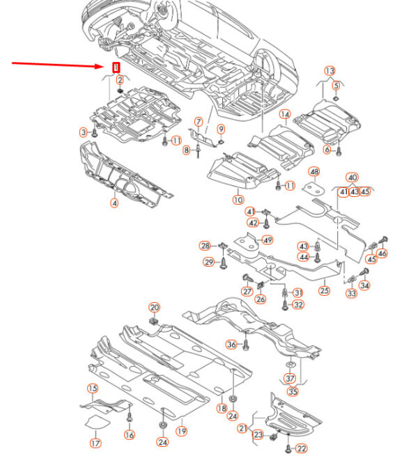 NEW VOLKSWAGEN CC FRONT UNDERBODY NOISE INSULATION 3C8825235 ORIGINAL - Image 5