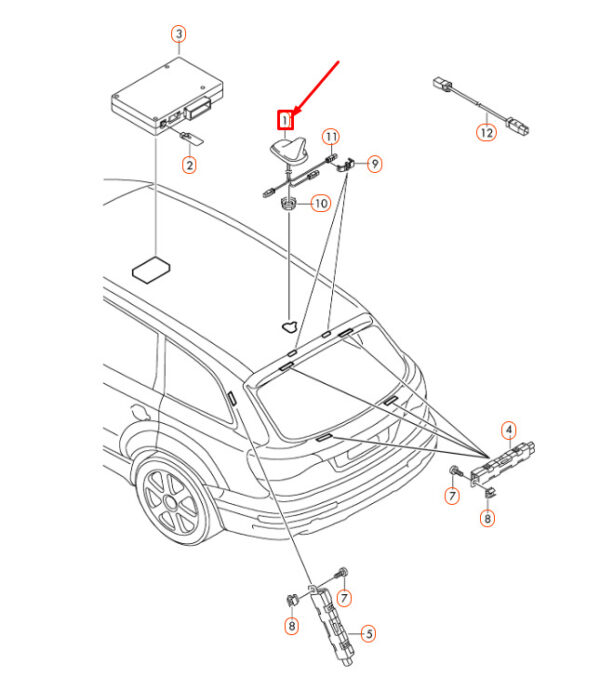 NEW AUDI Q5 8R AERIAL ANTENNA PRIMED 8R0035503GGRU ORIGINAL - Image 5
