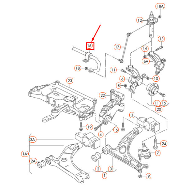 NEW VOLKSWAGEN JETTA A5 FRONT STABILIZER 1K0411303AS ORIGINAL - Image 5