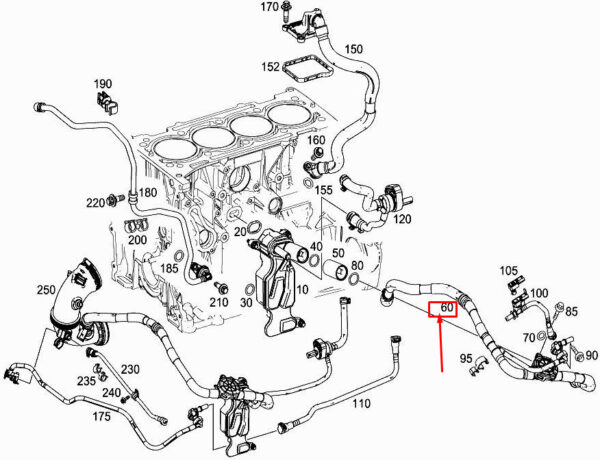 NEW MERCEDES-BENZ GLC X253 ENGINE VENT LINE A2740181400 ORIGINAL - Image 5